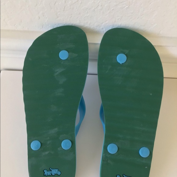 NEW Coach Zak Signature Striped Flip Flop Sandals - Picture 6 of 12